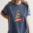 Christmas Tree Of Books Holiday Women's Comfort Colors T-Shirt Moss Christmas Tree Of Books Holiday Women's Comfort Colors T-Shirt Moss