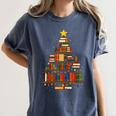 Christmas Tree Bookshelf Book Lover Library Men Women Kids Women's Comfort Colors T-Shirt Moss Christmas Tree Bookshelf Book Lover Library Men Women Kids Women's Comfort Colors T-Shirt Moss