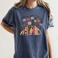 I Closed My Book To Be Here Floral Bookworm Reading Women's Comfort Colors T-Shirt Moss