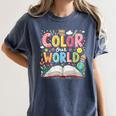Color Our World Book Reading Program 2026 Summer Women's Comfort Colors T-Shirt Moss Color Our World Book Reading Program 2026 Summer Women's Comfort Colors T-Shirt Moss