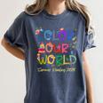 Color Our World Summer Reading 2025 Boho Wildflower Book Women's Comfort Colors T-Shirt Moss