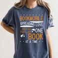 Cool Bookmobile Librarian Spreading Love One Book At A Time Women's Comfort Colors T-Shirt Moss Cool Bookmobile Librarian Spreading Love One Book At A Time Women's Comfort Colors T-Shirt Moss