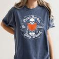 Cool Read Books Be Kind Stay Weird Skeleton Reading Women's Comfort Colors T-Shirt Moss