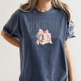 Coquette Bow Book Lover Bookish Coquette Aesthetic Reading Women's Comfort Colors T-Shirt Moss