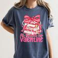 Coquette Bow All Booked For Valentines Teacher Book Women's Comfort Colors T-Shirt Moss