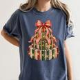 Coquette Christmas Book Tree Xmas Lights Librarian Teacher Women's Comfort Colors T-Shirt Moss Coquette Christmas Book Tree Xmas Lights Librarian Teacher Women's Comfort Colors T-Shirt Moss