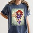 The Crimson Crescent 90s Retro Comic Book Superheroine Art Women's Comfort Colors T-Shirt Moss The Crimson Crescent 90s Retro Comic Book Superheroine Art Women's Comfort Colors T-Shirt Moss