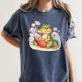 Crocodile Reading Book Watercolor Flowers Kids Women's Comfort Colors T-Shirt Moss Crocodile Reading Book Watercolor Flowers Kids Women's Comfort Colors T-Shirt Moss