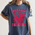 Cupid's Favorite Teacher Valentines Day Heart Book Lover Women's Comfort Colors T-Shirt Moss