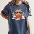 Cute Baby Highland Cow Reading Book Lover Toddler Women's Comfort Colors T-Shirt Moss Cute Baby Highland Cow Reading Book Lover Toddler Women's Comfort Colors T-Shirt Moss