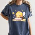 Cute Bee Reading Book Teacher Student Reader Graphic For Men Women Kids Women's Comfort Colors T-Shirt Moss
