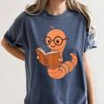 Cute Bookworm Worm Reading Book Glasses Nerdy Women's Comfort Colors T-Shirt Moss Cute Bookworm Worm Reading Book Glasses Nerdy Women's Comfort Colors T-Shirt Moss