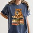 Cute Capybara Reading Books Animal Capybara Bookworms Women's Comfort Colors T-Shirt Moss