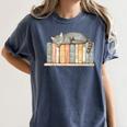Cute Cat Sleeping On Books Women's Comfort Colors T-Shirt Moss Cute Cat Sleeping On Books Women's Comfort Colors T-Shirt Moss