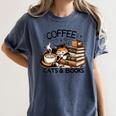 Cute Coffee Cats Books Lover Idea Women Men Kids Women's Comfort Colors T-Shirt Moss