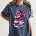 Cute Dragon Read Books Be Kind Stay Weird Book Lover Women's Comfort Colors T-Shirt Moss