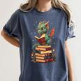 Cute Dragon Reading Book Bookworm Dragons And Books Women's Comfort Colors T-Shirt Moss Cute Dragon Reading Book Bookworm Dragons And Books Women's Comfort Colors T-Shirt Moss