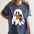 Cute Ghost Cat Reading Book Spooky Season Halloween Costume Women's Comfort Colors T-Shirt Moss Cute Ghost Cat Reading Book Spooky Season Halloween Costume Women's Comfort Colors T-Shirt Moss