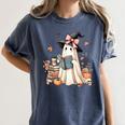 Cute Ghost Reading Book Librarian Book Lover Women's Comfort Colors T-Shirt Moss Cute Ghost Reading Book Librarian Book Lover Women's Comfort Colors T-Shirt Moss
