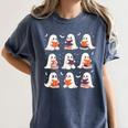 Cute Ghost Reading Book Lovers Halloween Ghost Women's Comfort Colors T-Shirt Moss