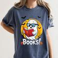 Cute Ghost Reading Book Retro Halloween Librarian Women's Comfort Colors T-Shirt Moss Cute Ghost Reading Book Retro Halloween Librarian Women's Comfort Colors T-Shirt Moss