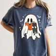 Cute Ghost Reading Book Spooky Season Halloween Costume Kids Women's Comfort Colors T-Shirt Moss Cute Ghost Reading Book Spooky Season Halloween Costume Kids Women's Comfort Colors T-Shirt Moss