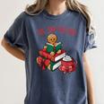 Cute Gingerbread Man Reading Book Nerd Christmas Bookish Women's Comfort Colors T-Shirt Moss Cute Gingerbread Man Reading Book Nerd Christmas Bookish Women's Comfort Colors T-Shirt Moss