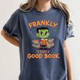 Cute Halloween Teacher Librarian Frankenstein Reading Books Women's Comfort Colors T-Shirt Moss Cute Halloween Teacher Librarian Frankenstein Reading Books Women's Comfort Colors T-Shirt Moss