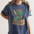 Cute Kawaii Dragon Fantasy Book Lover Book Nerd Women's Comfort Colors T-Shirt Moss