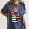 Cute Kawaii Kids Reading Books Glasses Red Panda Lover Women's Comfort Colors T-Shirt Moss Cute Kawaii Kids Reading Books Glasses Red Panda Lover Women's Comfort Colors T-Shirt Moss