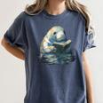 Cute Manatee Reading Book Bookworm Readers Manatee Lover Women's Comfort Colors T-Shirt Moss Cute Manatee Reading Book Bookworm Readers Manatee Lover Women's Comfort Colors T-Shirt Moss