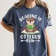 Cute Otter Reading Book Lover Sea Otters Animal Lover Women's Comfort Colors T-Shirt Moss