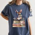Cute Reading Bunny With Glasses Books Bookworm Reader Book Premium Tri-Blend Women's Comfort Colors T-Shirt Moss