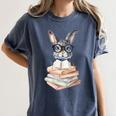 Cute Reading Bunny With Glasses Books Reader Book Bookworm Women's Comfort Colors T-Shirt Moss Cute Reading Bunny With Glasses Books Reader Book Bookworm Women's Comfort Colors T-Shirt Moss