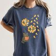Cute Reading Cat With Kitten Dandelion Flowers Book Lover Women's Comfort Colors T-Shirt Moss Cute Reading Cat With Kitten Dandelion Flowers Book Lover Women's Comfort Colors T-Shirt Moss