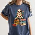 Cute Reading Chicken With Glasses Books Bookworm Reader Book Women's Comfort Colors T-Shirt Moss