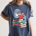 Cute Reading Seal On Books Book Lover Women's Comfort Colors T-Shirt Moss