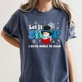 Cute Snowman Let It Snow I Have Books Reader Women's Comfort Colors T-Shirt Moss