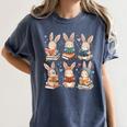 Cute Teacher Bunny Rabbit Reading Easter Bunnies Book Lovers Women's Comfort Colors T-Shirt Moss Cute Teacher Bunny Rabbit Reading Easter Bunnies Book Lovers Women's Comfort Colors T-Shirt Moss
