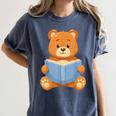 Cute Teddy Bear Reading Book Adorable For Readers Women's Comfort Colors T-Shirt Moss