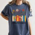 Cute Wildflower Book School Counseling Life School Counselor Women's Comfort Colors T-Shirt Moss