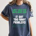 Dad Joke Why Was The Math Book Sad Pun Dad Jokes Women's Comfort Colors T-Shirt Moss