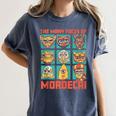 DCC Many Faces Of Mordecai Grid Gamer Series Book Women's Comfort Colors T-Shirt Moss