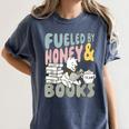 Disney Winnie The Pooh Fueled By Honey & Books Sketch Women's Comfort Colors T-Shirt Moss Disney Winnie The Pooh Fueled By Honey & Books Sketch Women's Comfort Colors T-Shirt Moss