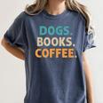 Dogs Books Coffee Book Lover Dogs Coffee Women's Comfort Colors T-Shirt Moss