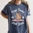 Dogs Books And Yarn Knitter Knitting Women's Comfort Colors T-Shirt Moss