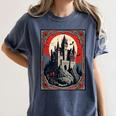 Dracula's Castle Book Cover Illustration Women's Comfort Colors T-Shirt Moss