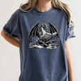 Dragon Reading Book Bookworm Books Dragon Learning Women's Comfort Colors T-Shirt Moss