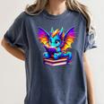 Dragon Reading a Book Bookworm Book Women's Comfort Colors T-Shirt Moss