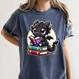 Dragon Reading A Book Cute Bookworm Book Lover Women's Comfort Colors T-Shirt Moss Dragon Reading A Book Cute Bookworm Book Lover Women's Comfort Colors T-Shirt Moss